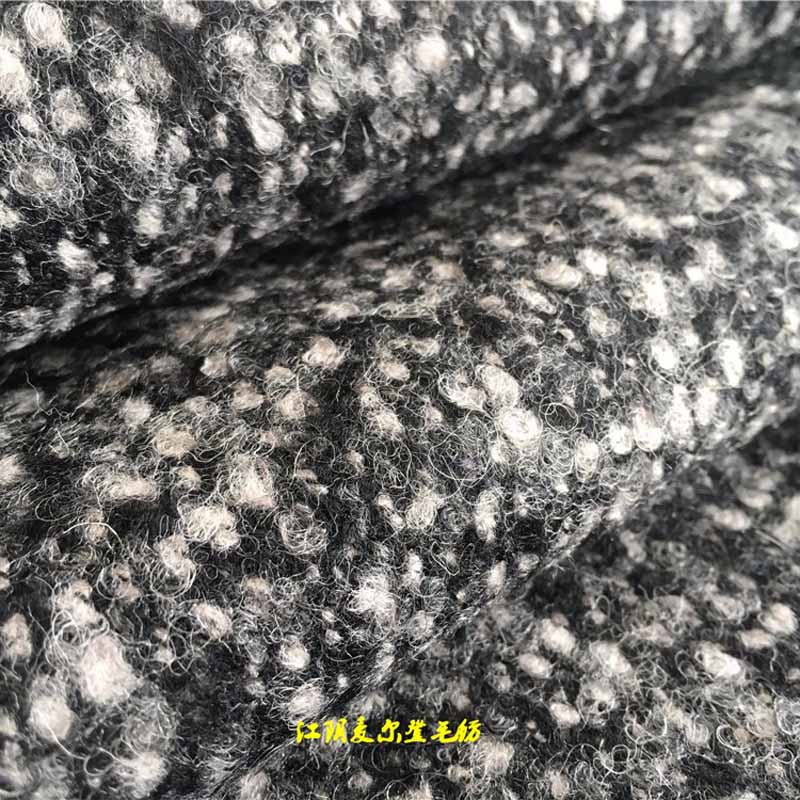 黑白毛圈呢毛團絨毛圈紗